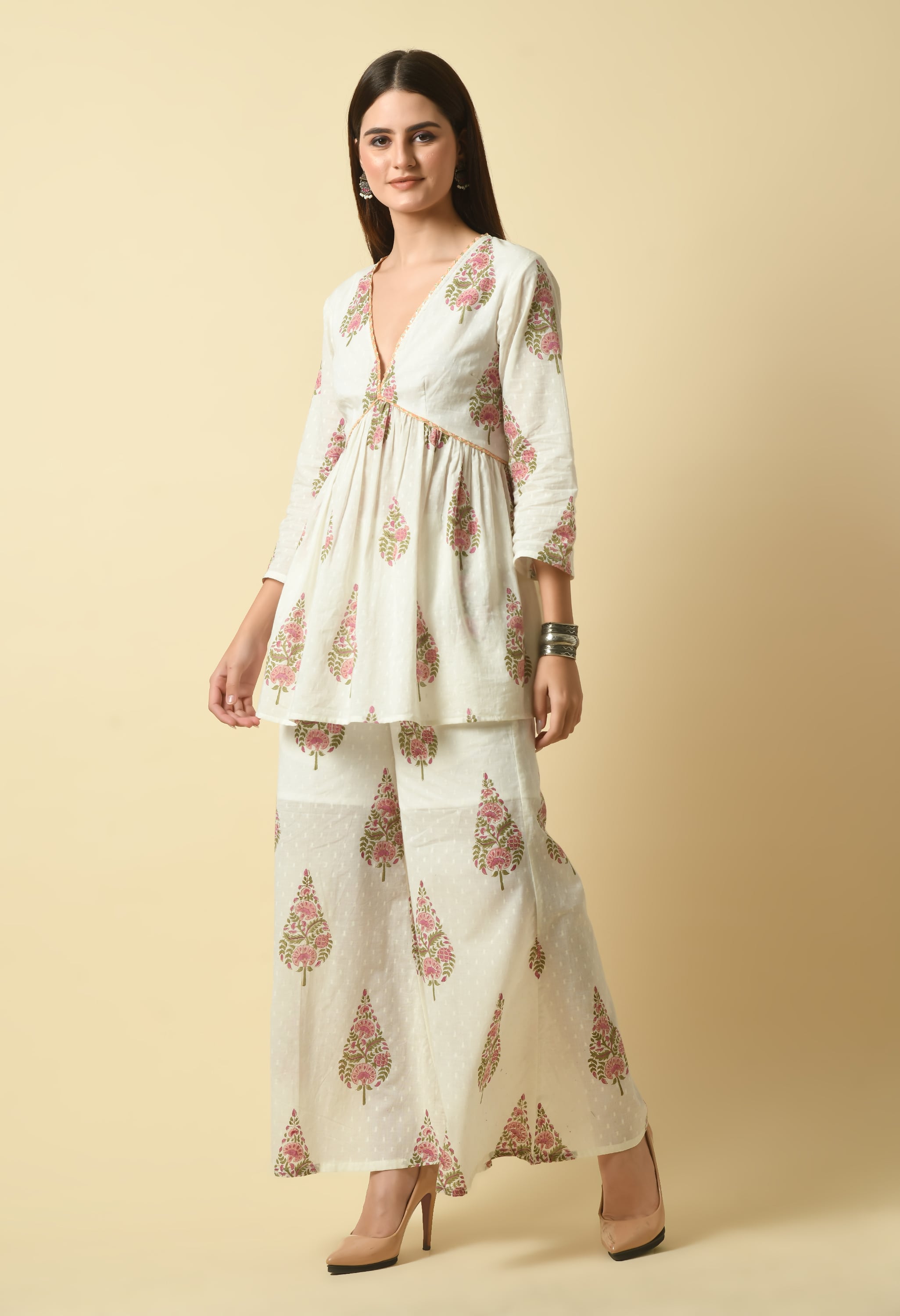 Mirah Handblock Co Ord Set | Stylish Co-ords Sets for Women